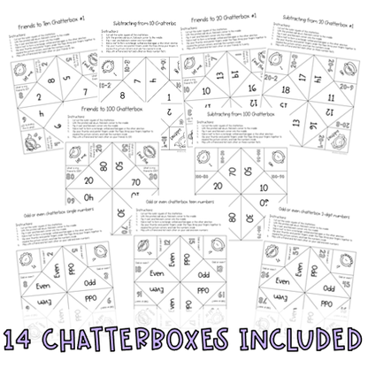 Math Fact Fluency chatterboxes - Addition & Subtraction (Grade 1 & 2)