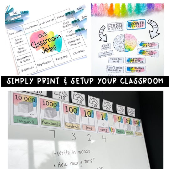 Classroom Decor BUNDLE [Splash Rainbow Theme]