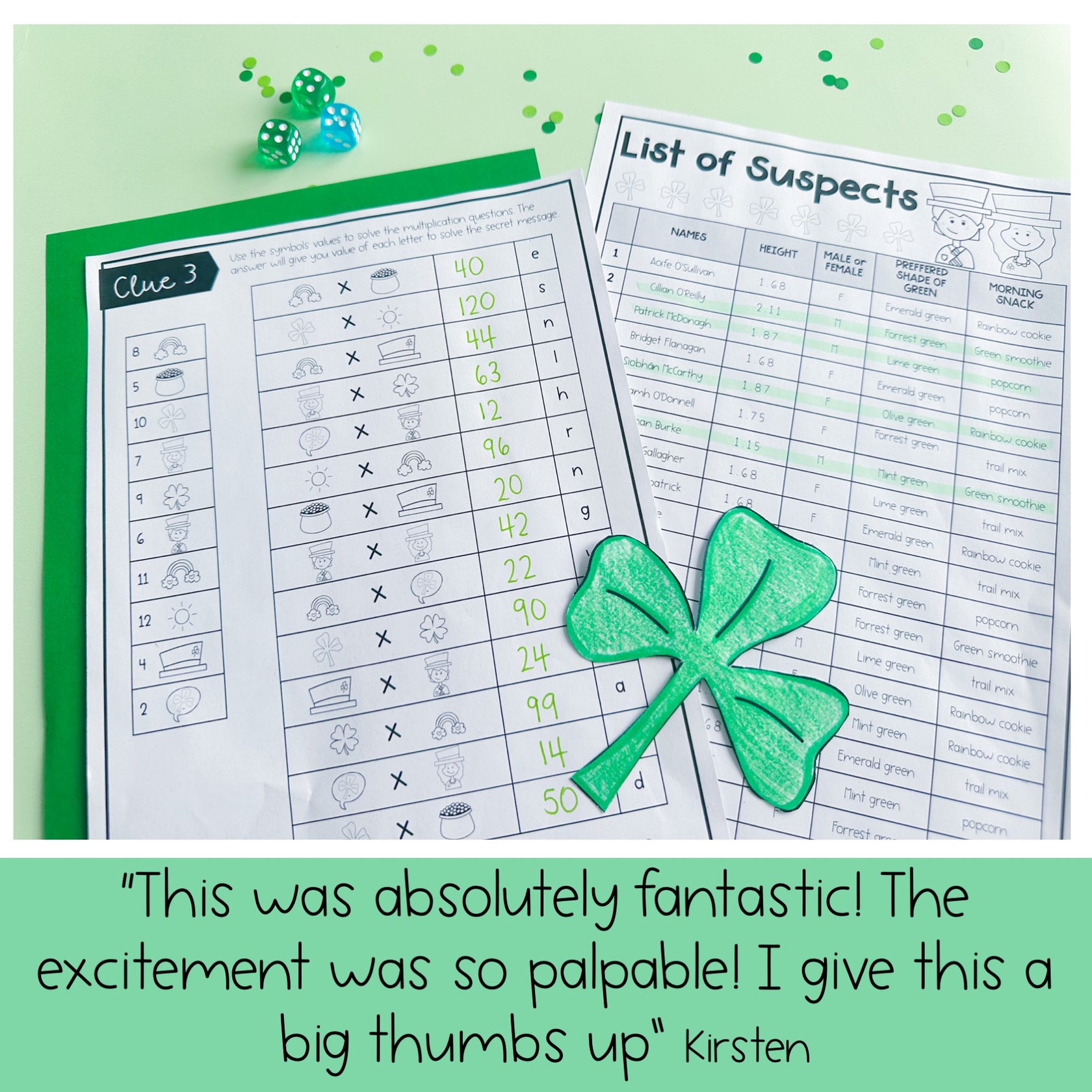St Patrick's Day Math Code Cracker | March Escape Room – Rainbow Sky ...