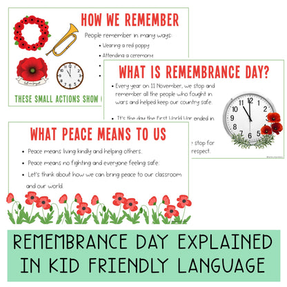 Remembrance Day Slideshow and Activity