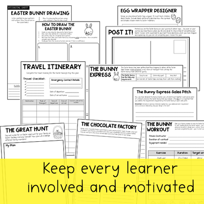 Easter Activities - Easter Worksheets - Easter Creative Thinking - Grades 3-6