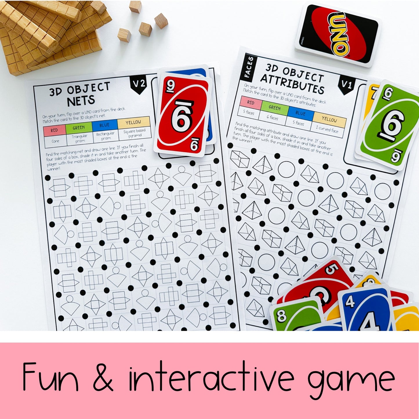 3D Objects Dots and Boxes Game