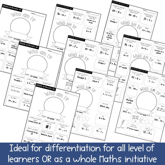 Australian Athlete WHO AM I Math BUNDLE