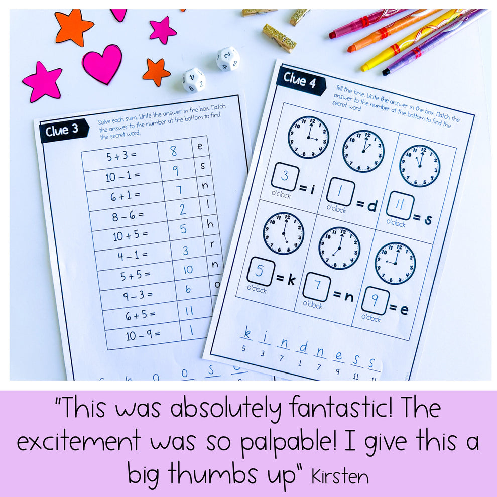 Kindness Day Code Cracker - Escape Room Grade 1 & 2 – Rainbow Sky ...