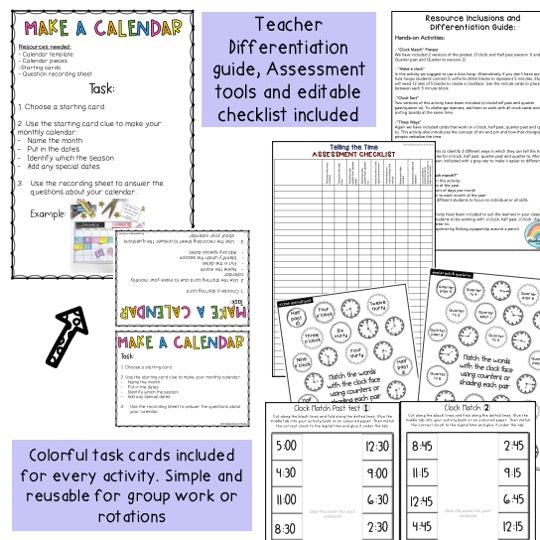 Telling The Time BUNDLE | Grades 1-2