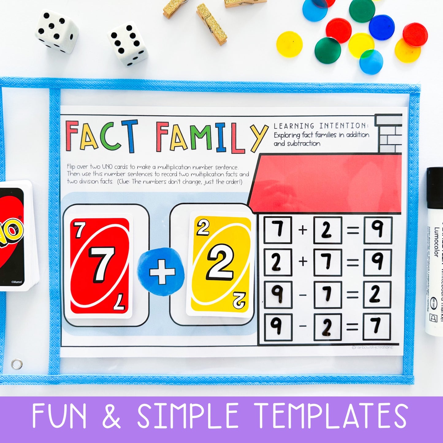 UNO Card Games | Math Centres | Grades 1-2 [VERSION 3]