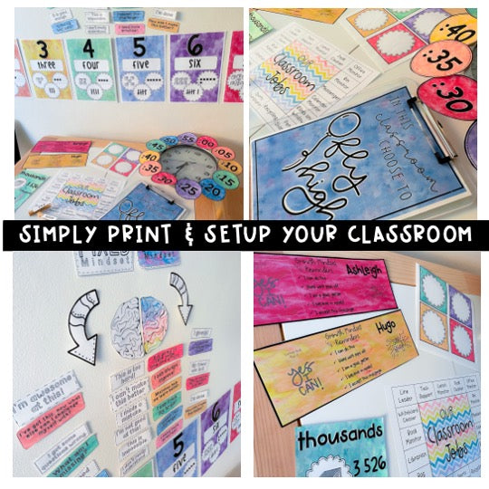 Classroom Decor BUNDLE [Watercolour Theme]