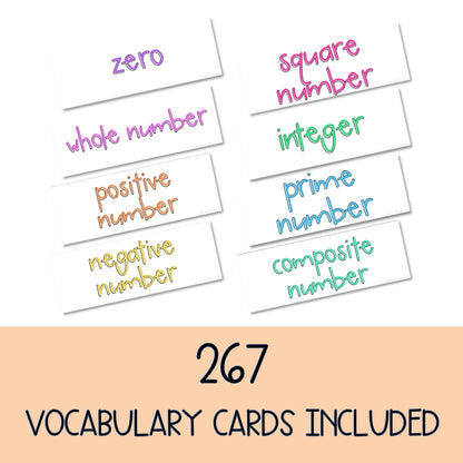 Math Vocabulary Cards | Maths Language | Australian Curriculum Aligned | Grade 6