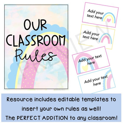 Classroom Rules | Positive Class Rules [Pastel Rainbow Theme]