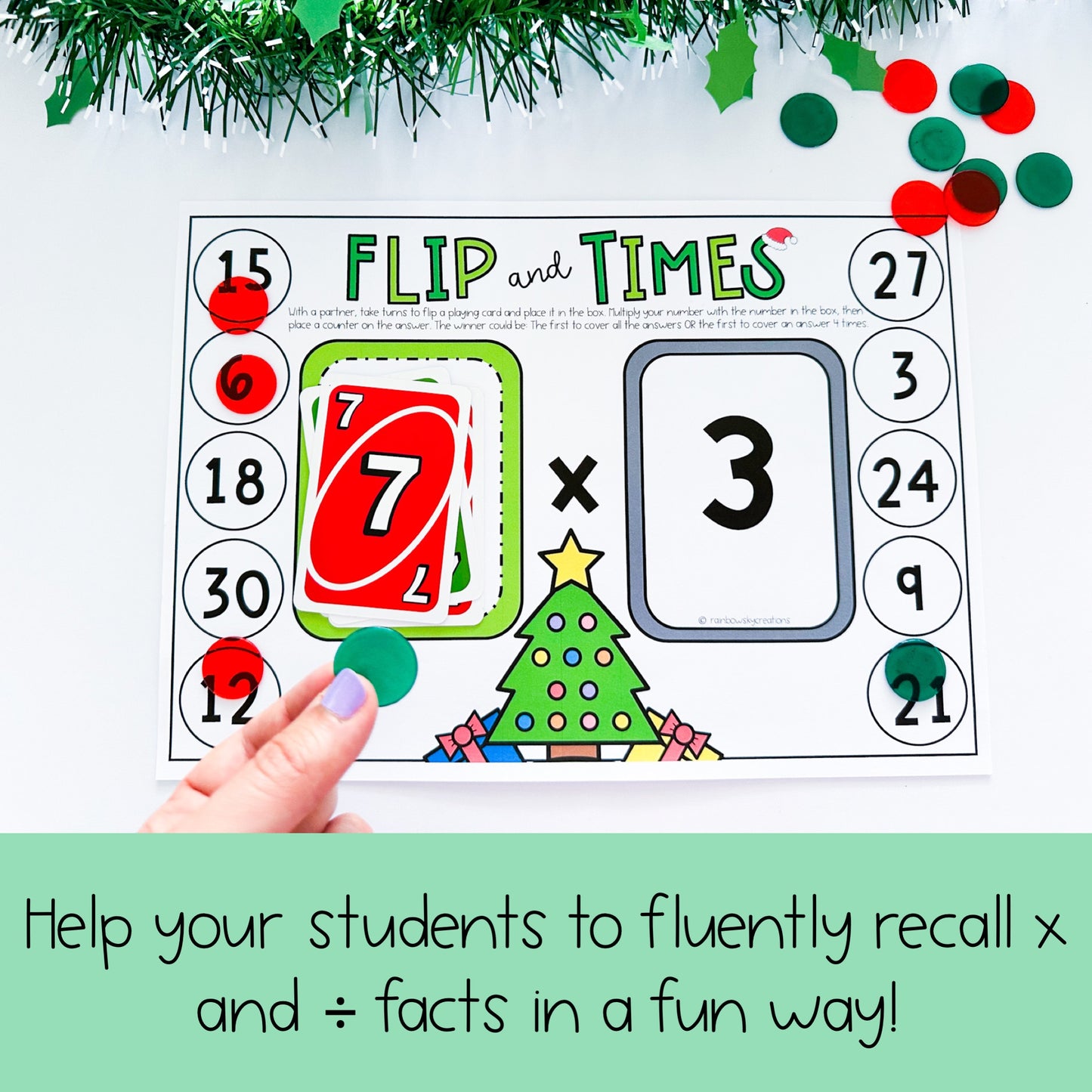 Holiday Flip it Games - Multiplication and Division Games
