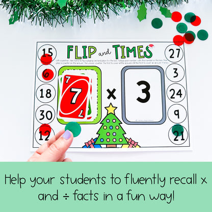 Holiday Flip it Games - Multiplication and Division Games