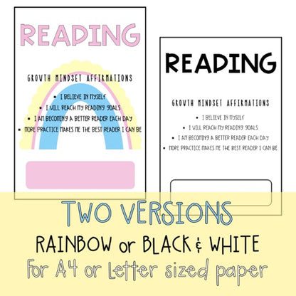 Growth Mindset Editable Book Covers [Pastel Rainbow Theme]