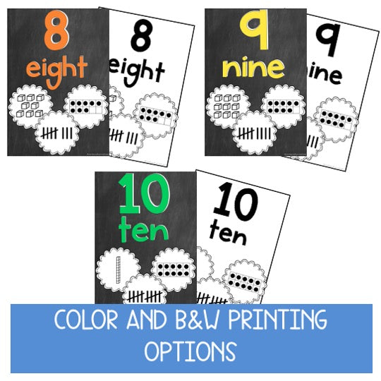 Number Posters 1-50 [Chalkboard Theme]