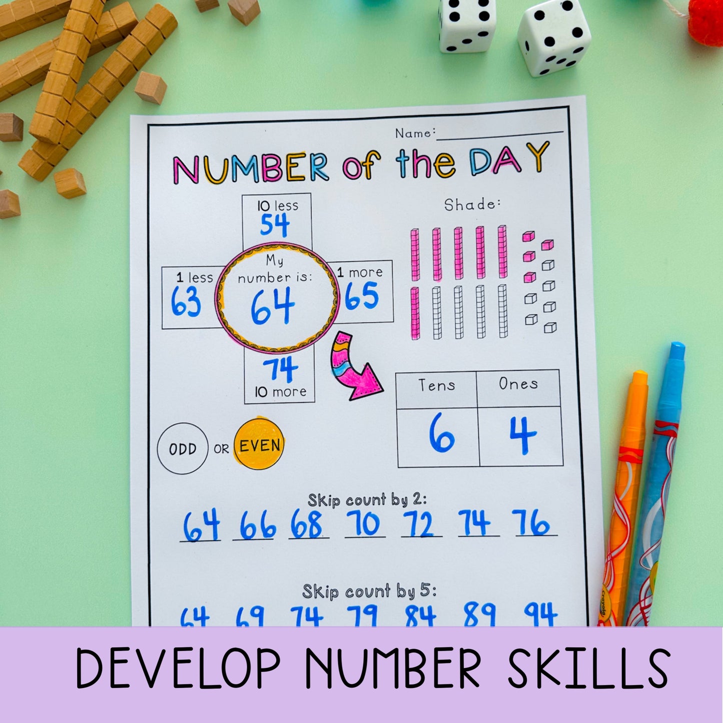 Number Of The Day Templates | Teen & 2-Digit Number Sense