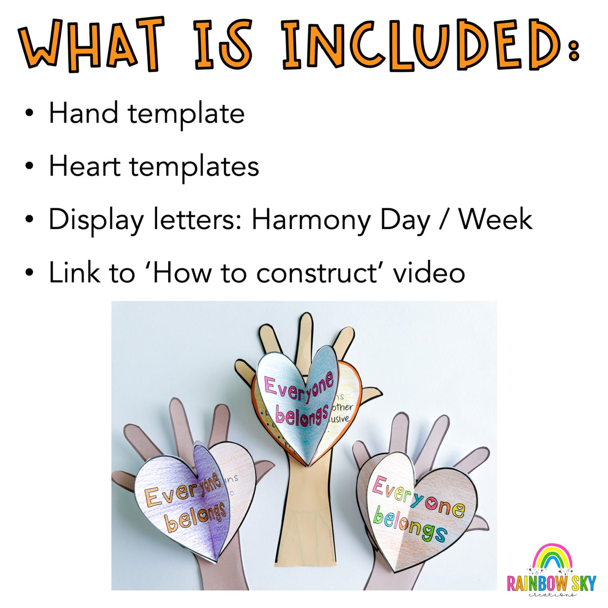 Hand Reflection Activity Harmony Week Hands Reflection Craft & Display – Rainbow Sky Creations AU