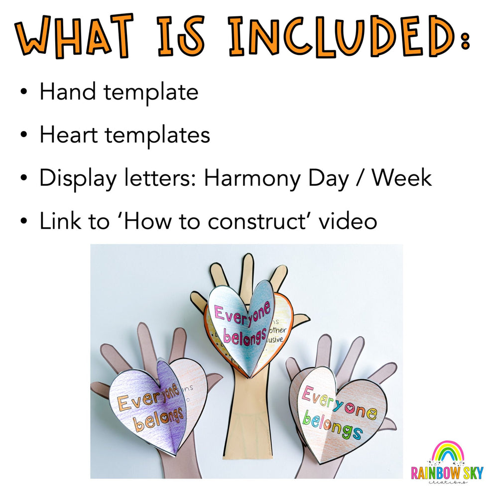Harmony Week Hands Reflection Craft & Display โ Rainbow Sky Creations AU