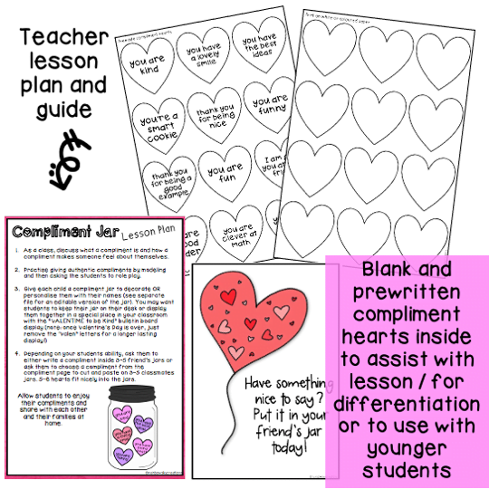 Valentine Kindness Activity | Compliment Jars