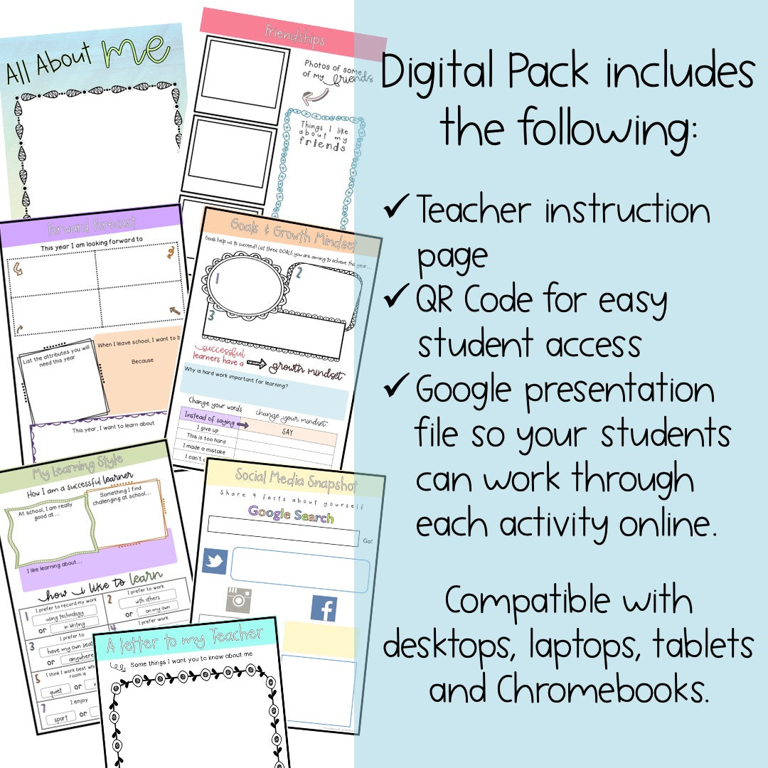 First Day Of School Flipbook BUNDLE | Back To School | Years 4-6 [Digital & Printable]