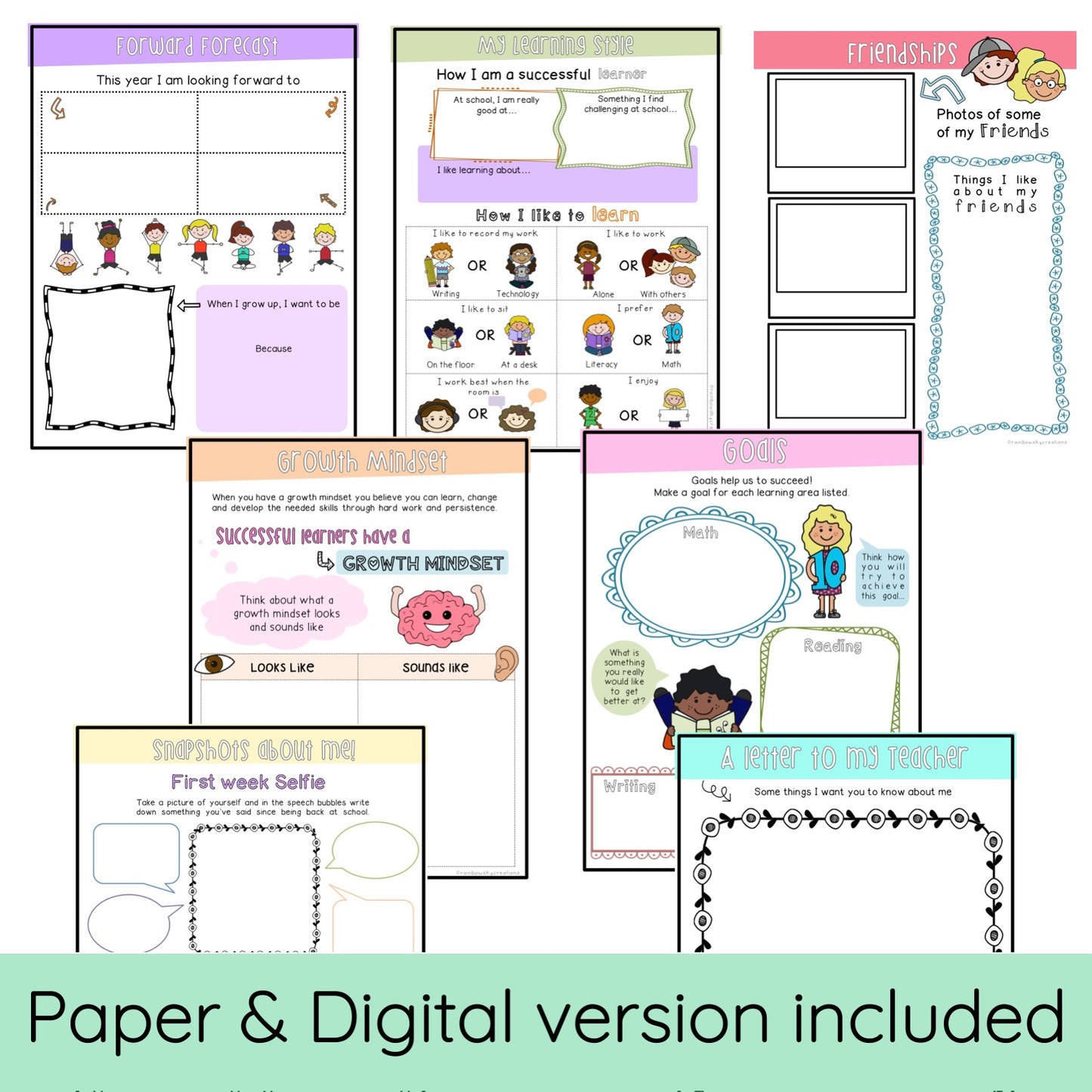 All About Me Flipbook - First Day of School Australia Year 2 and 3