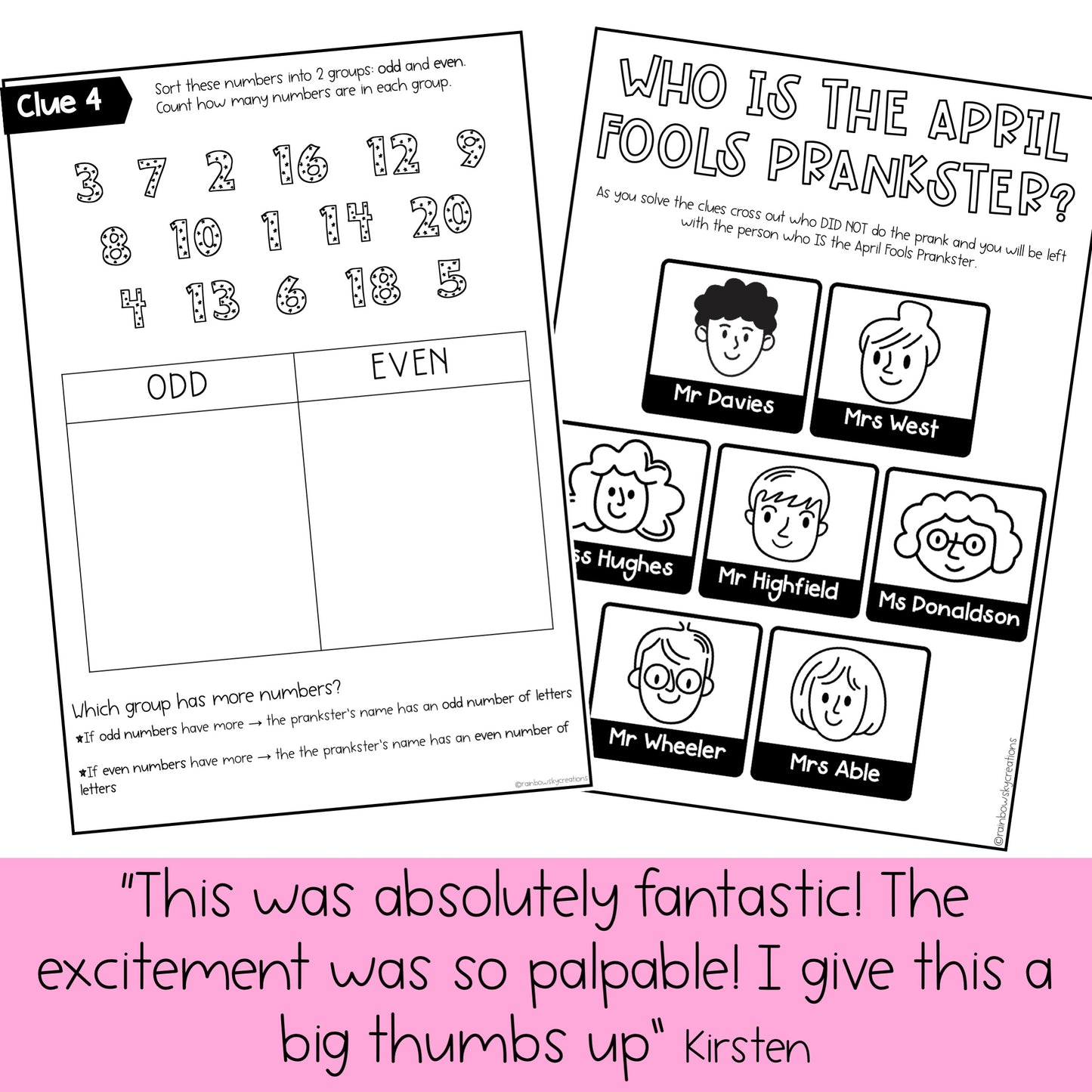 April Fools Day Math Code Cracker - Grade 1 & 2 April Escape Room