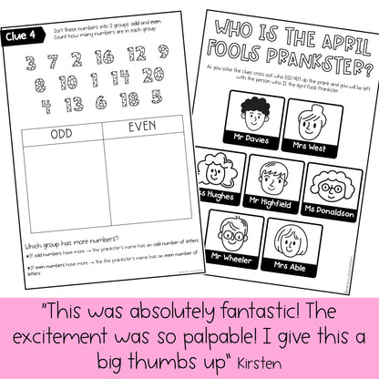 April Fools Day Math Code Cracker - Grade 1 & 2 April Escape Room