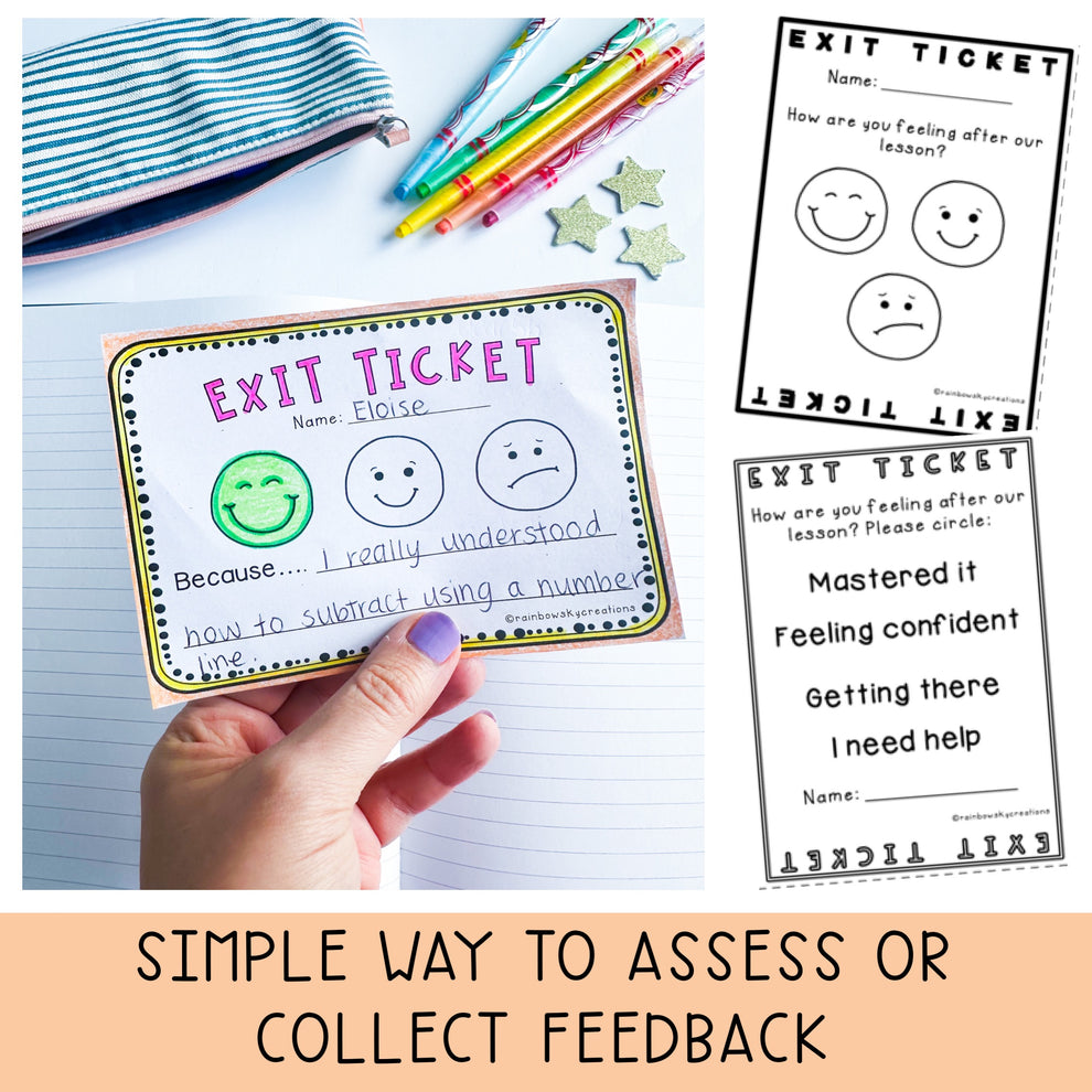 Exit Tickets | Exit slips for any lesson or subject – Rainbow Sky ...