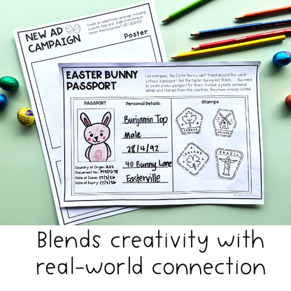 Easter Activities - Easter Worksheets - Easter Creative Thinking - Grades 3-6