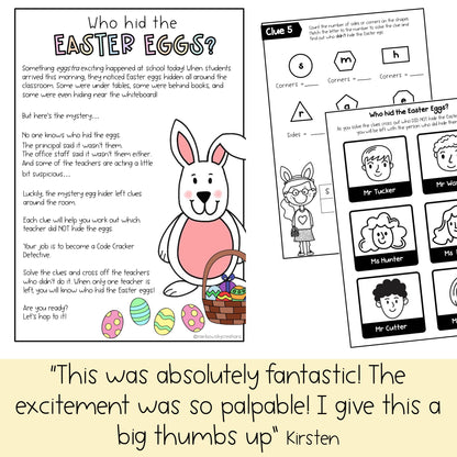 Easter Math Code Cracker -  Escape Room (Grade 1 & 2)
