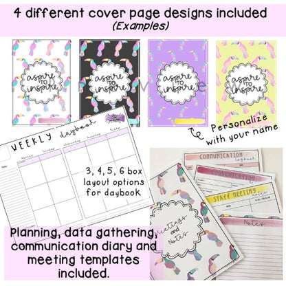 Australian Organised Teacher BUNDLE | Planner, PD Diary & Assessment Book [Toucan Theme]