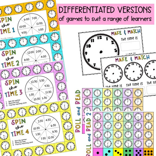 Telling Time Math Centres | Time Play Activities | Kindergarten, Foundation, Prep