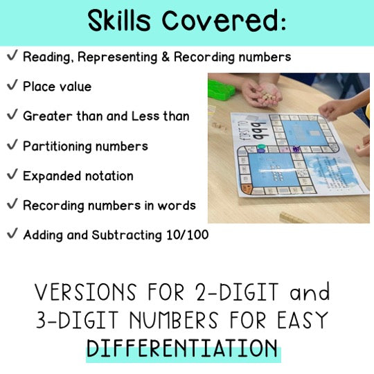 Place Value Worksheets & Games | Differentiated | Grade 2