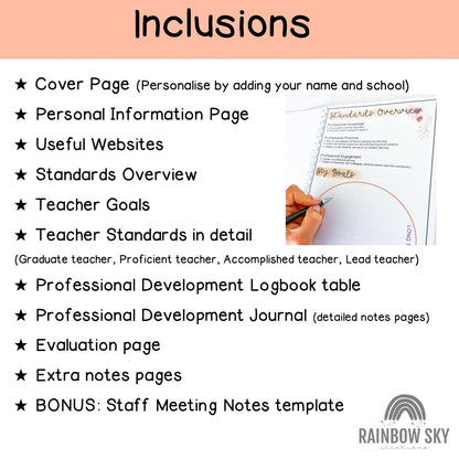 PD Diary | Professional Development Notes | AITSL Aligned Australia [Terracotta Arch Theme] [Digital & Printable]