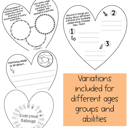 Harmony Day Hearts Display | Harmony Week Craft