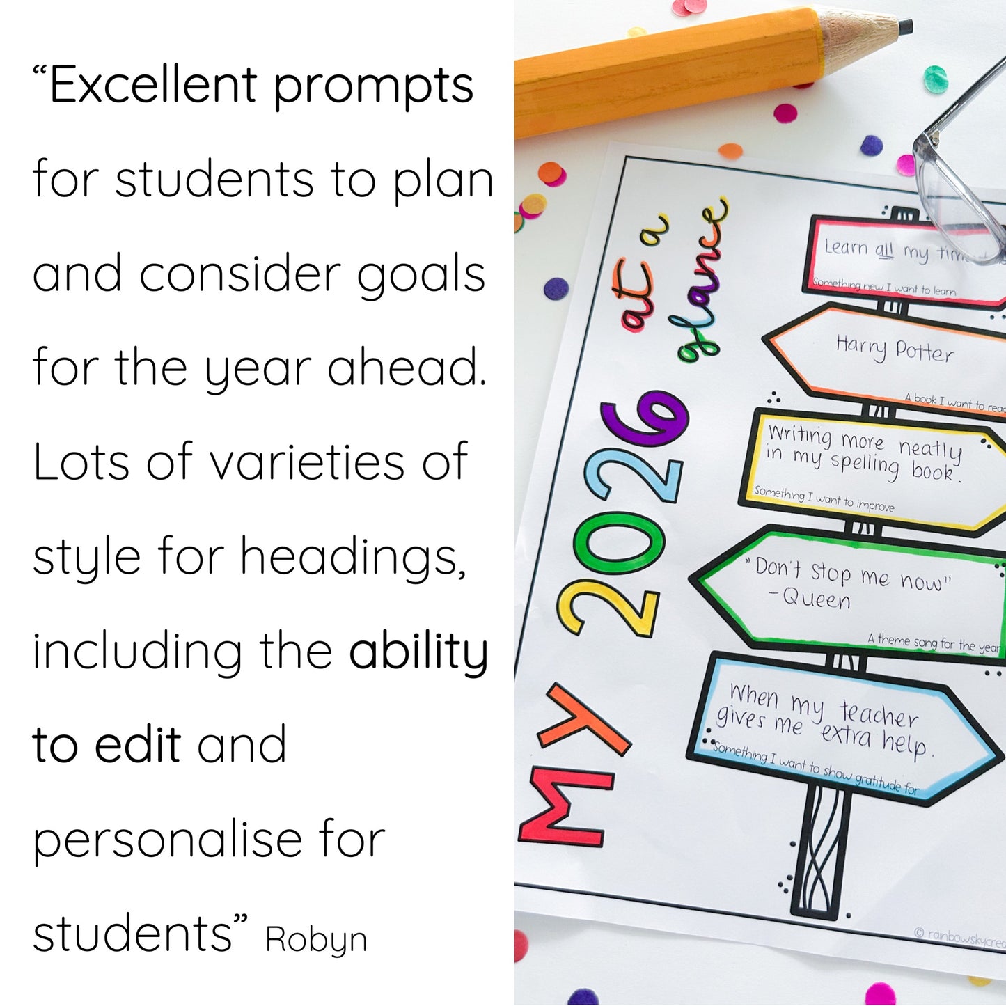 2026 At A Glance - New Year Reflection Activity