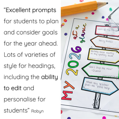 2026 At A Glance - New Year Reflection Activity