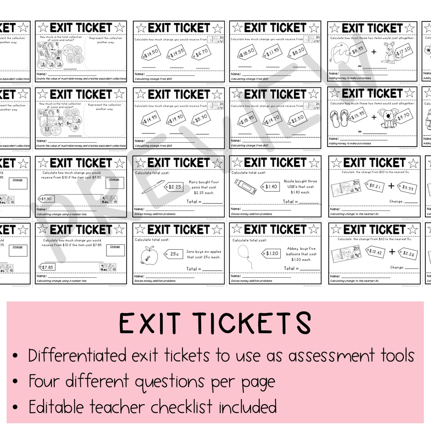 Australian Money BUNDLE | Aussie Money Activities | Year 4