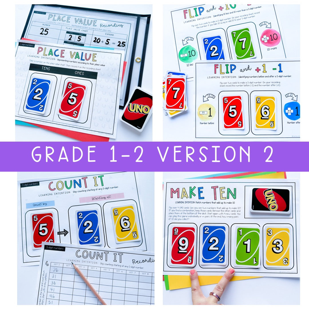 UNO Card Games MEGA BUNDLE | Math Centres | Kindergarten - Grade 6