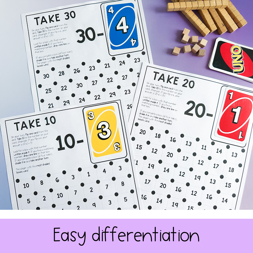 Subtraction Games | Number Fluency Games: Dots and Boxes