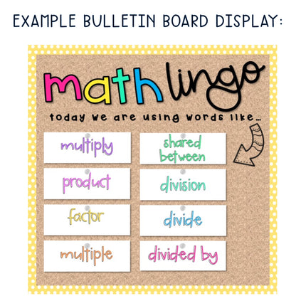 Math Vocabulary Cards | Maths Language | Australian Curriculum Aligned | Grade 4