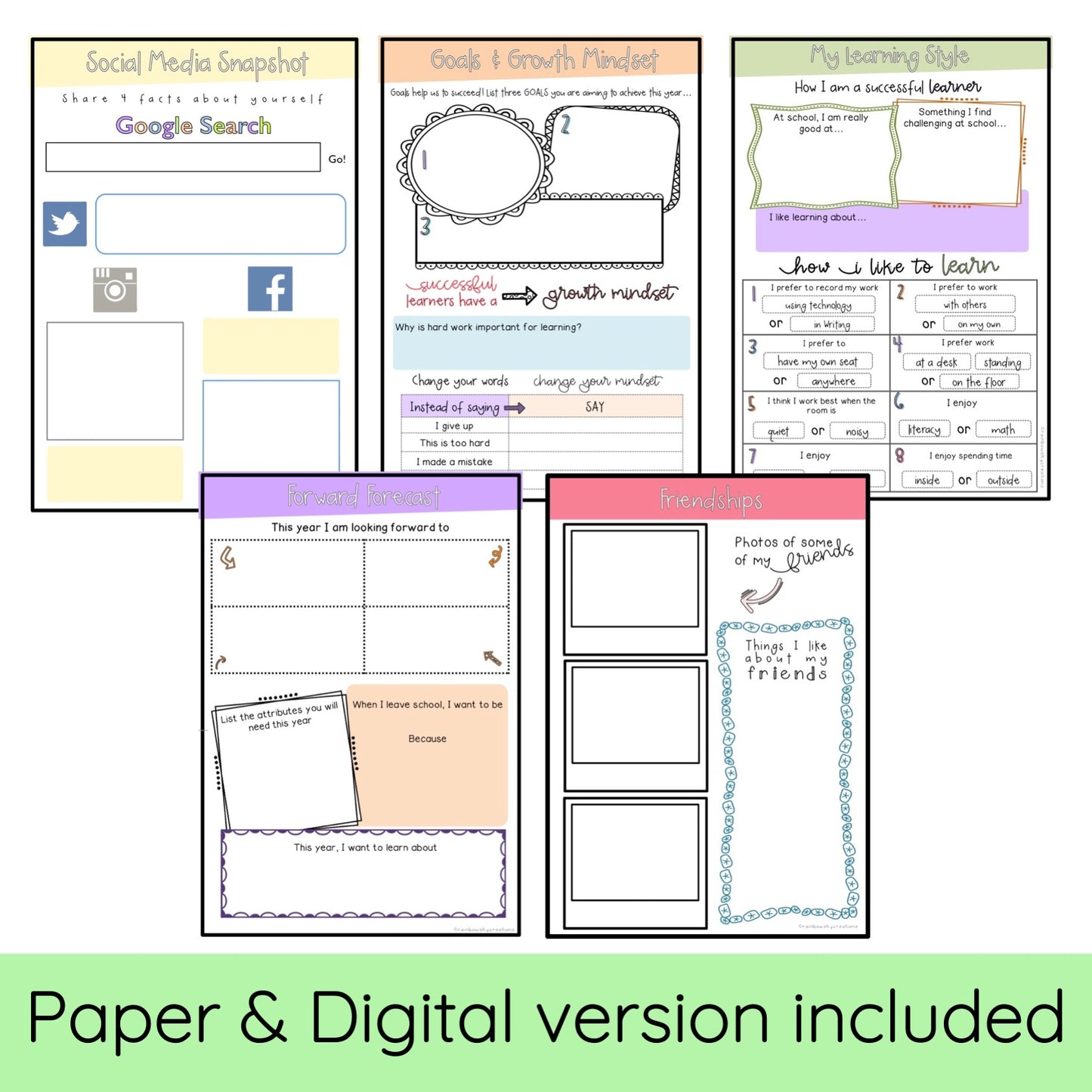 All About Me Flipbook - First Day of School Australia Year 4-6