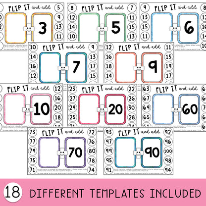 Addition Flip It Games - Single Digit Addition Flip It