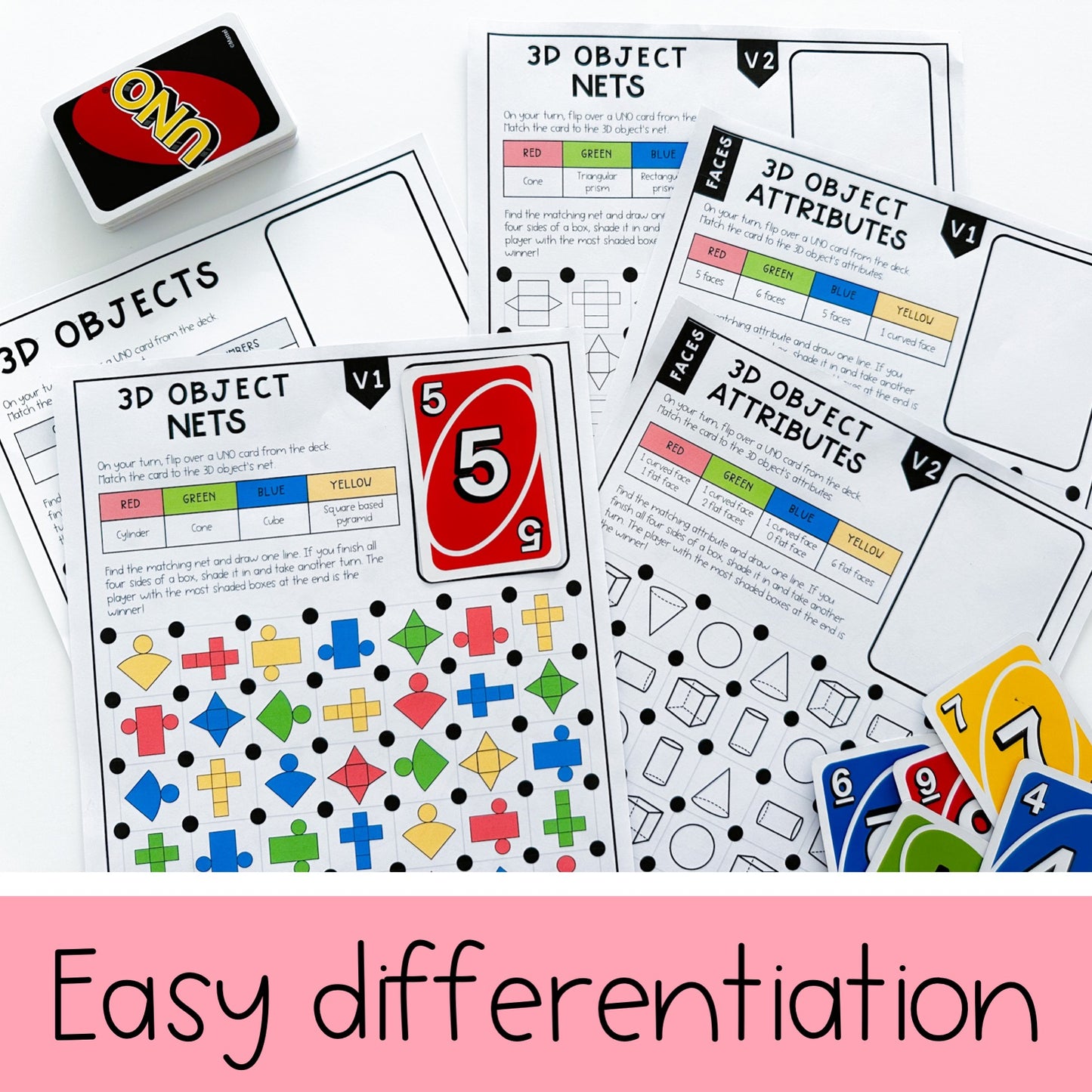 3D Objects Dots and Boxes Game