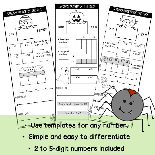 Halloween Math Centre Activities BUNDLE | No Prep | October Math [Grade 3 & 4]