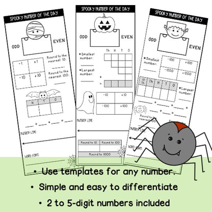 Halloween Math Centre Activities BUNDLE | No Prep | October Math [Grade 3 & 4]