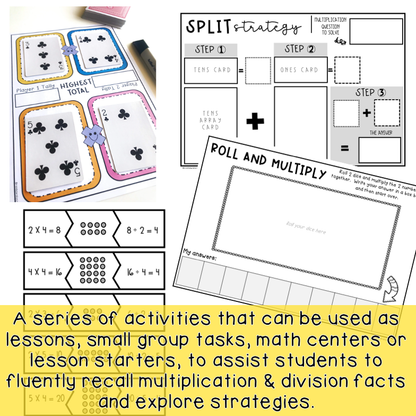 Hands-On Math Activities & Games | Multiplication & Division | Grades 3 - 4