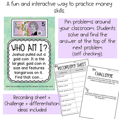 Australian Money Scavenger Hunt | Australian Money Word Problems | Year 1