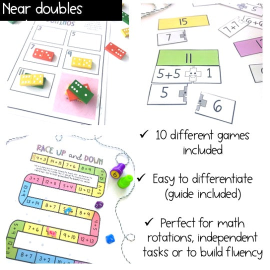 Doubles, Halves & Near Doubles Games BUNDLE