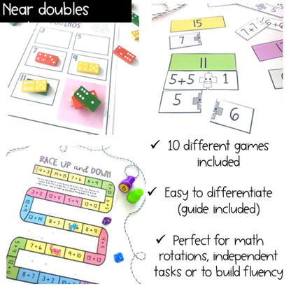 Doubles, Halves & Near Doubles Games BUNDLE