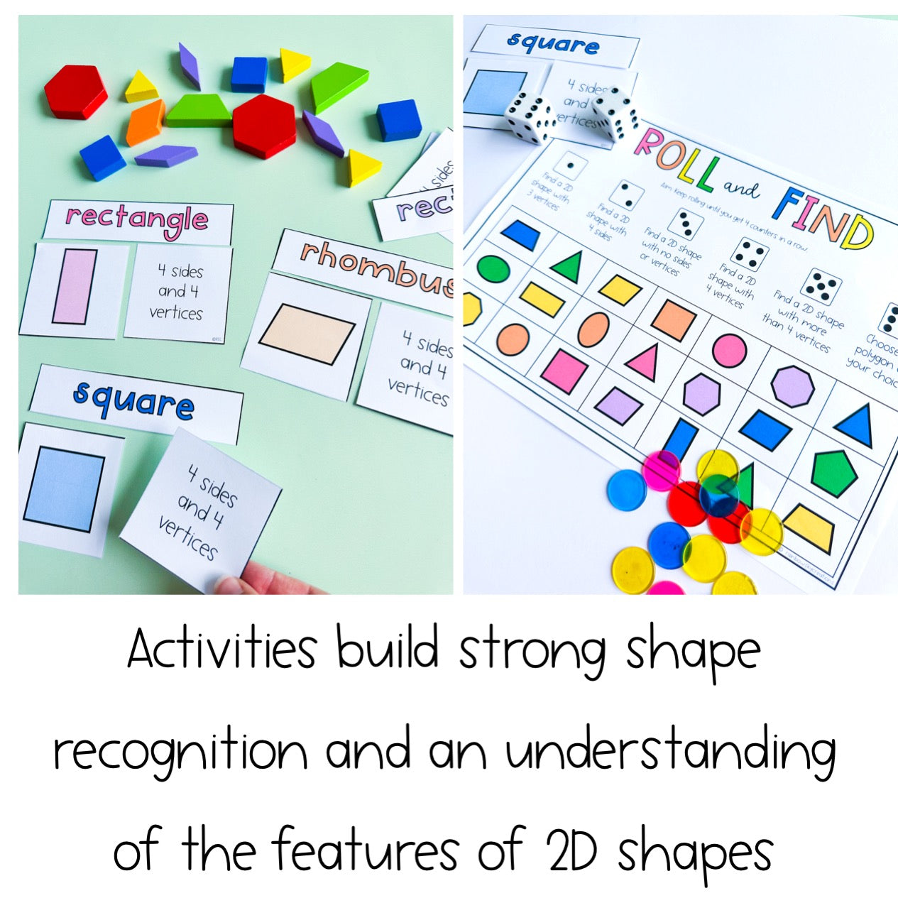 2D Shape Maths Centres | Features of 2D Shapes | Year 1 -2