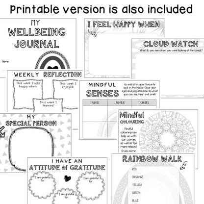 Student Wellbeing Journal | SEL Lesson | Kindergarten - Year 2 [Digital & Printable]